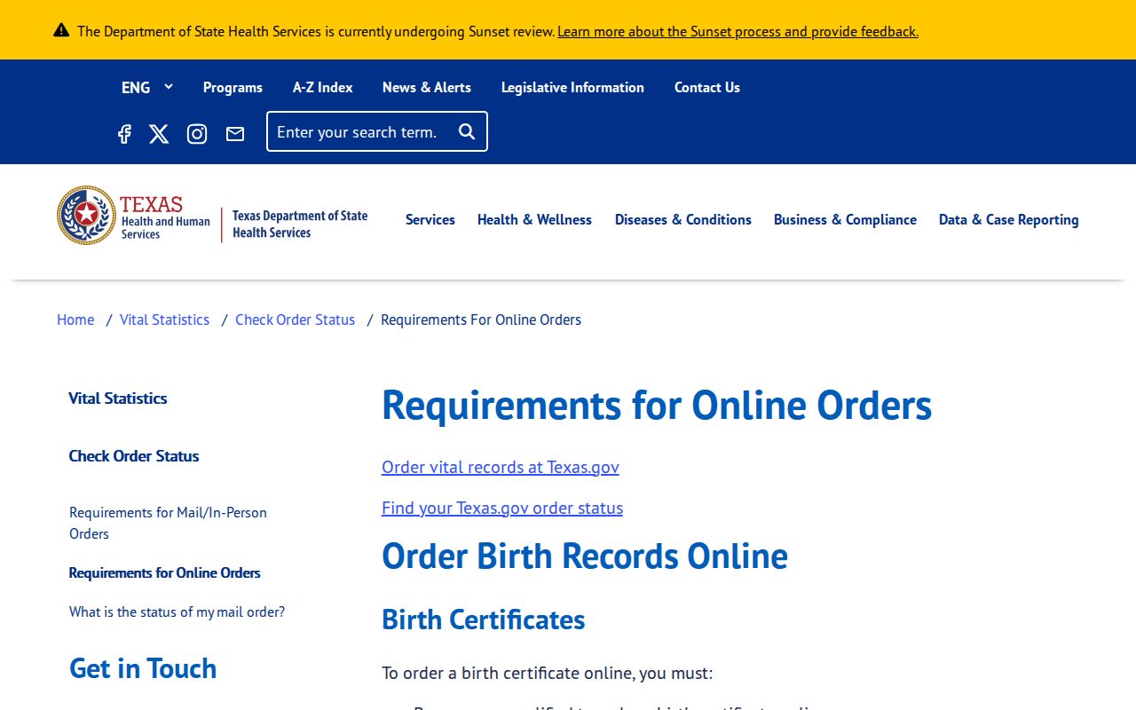Duncanville resident lookup Texas vital records order requirements